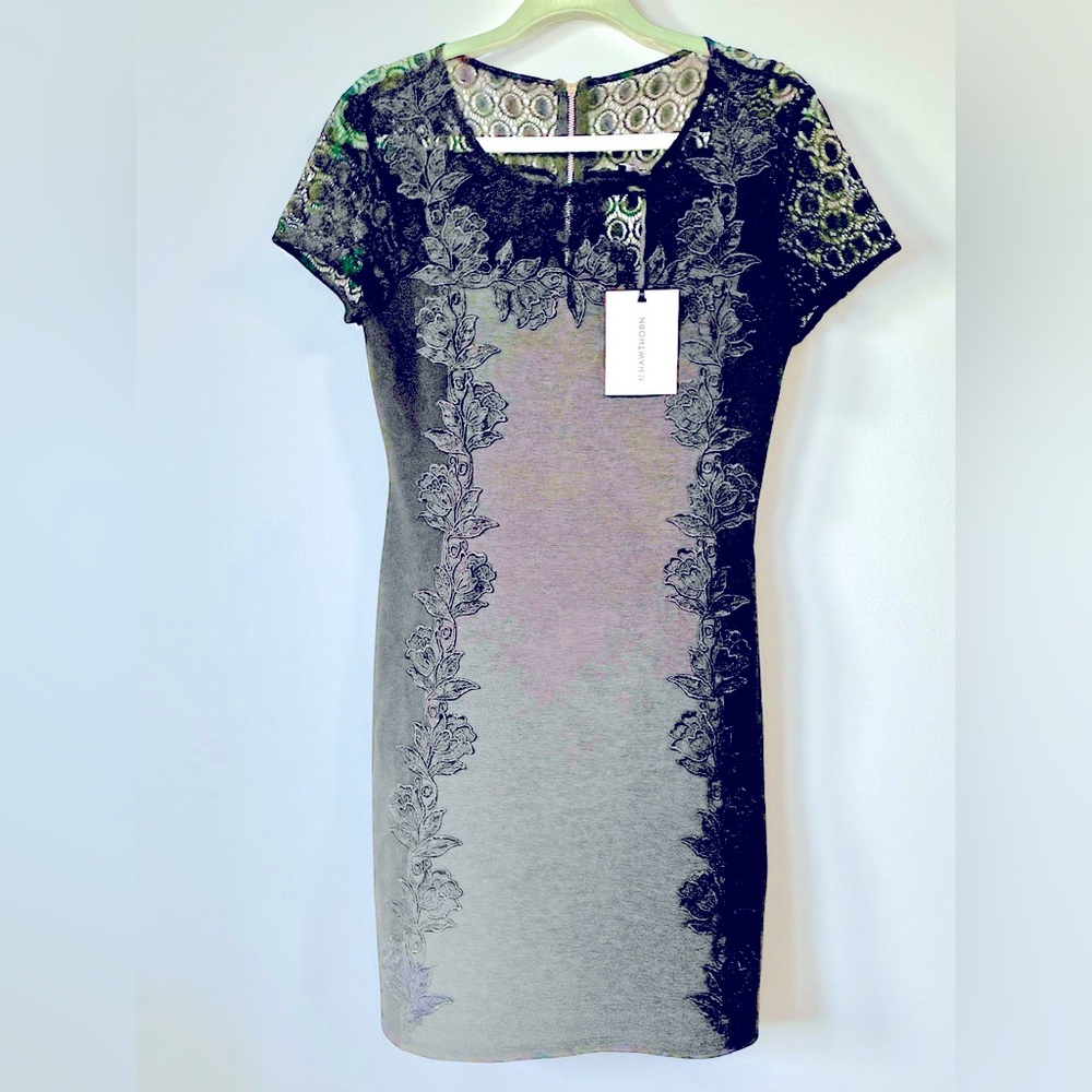 41 Hawthorn Black and Purple Lace Dress